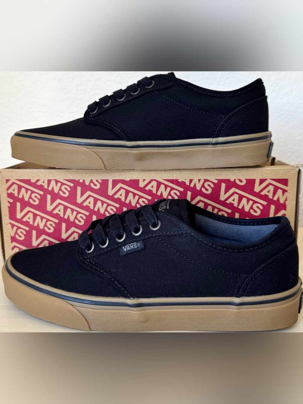 Vans Atwood Black Gum Canvas Sneakers Men’s Size 7 Low Top Skate Shoes EUC - Picture 3 of 10